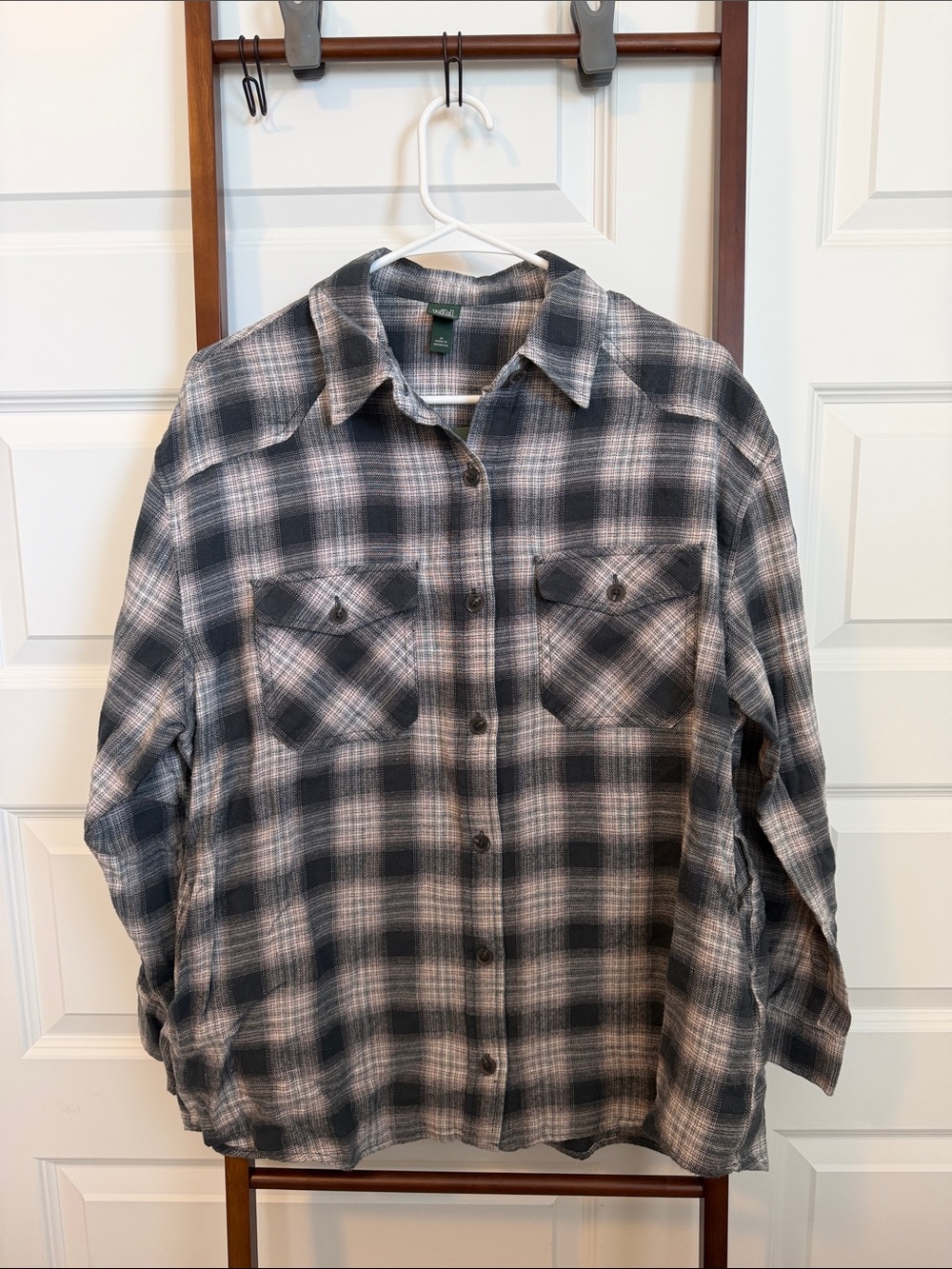 wild fable Black and Cream Plaid Button-Down Shirt
